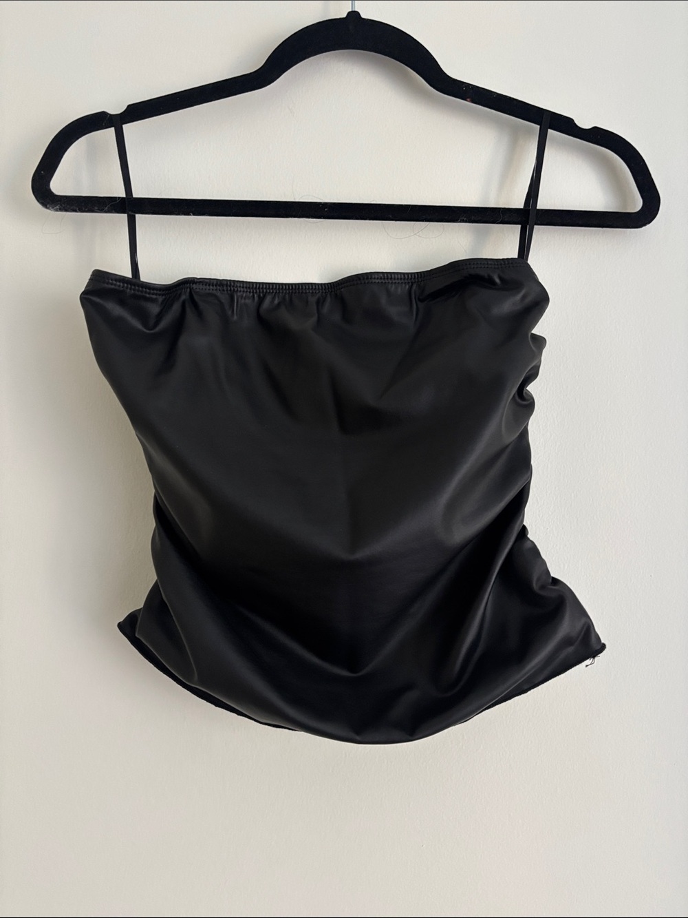 Black Faux Leather Tube Top